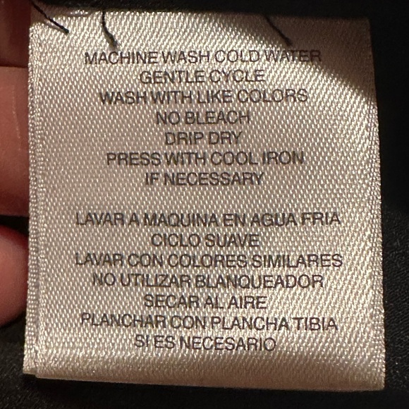 Anne Klein Black Sheer Gold Buttons Rolle Up Tabs & 2 Pockets InnFront. Sz 1X. - Picture 9 of 12